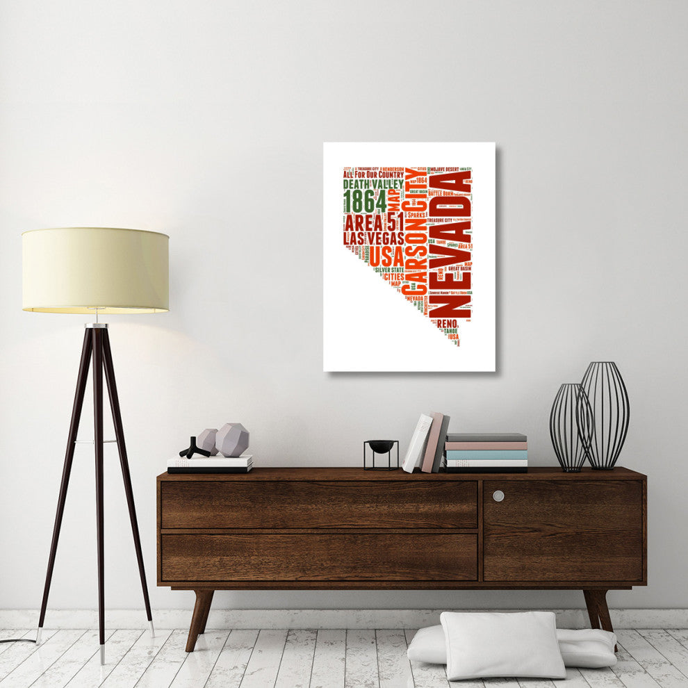 "Nevada Word Cloud Map" Fine Art Print
