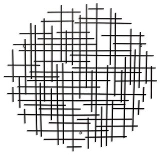 Iquara Large Black Round Metal Wall Art