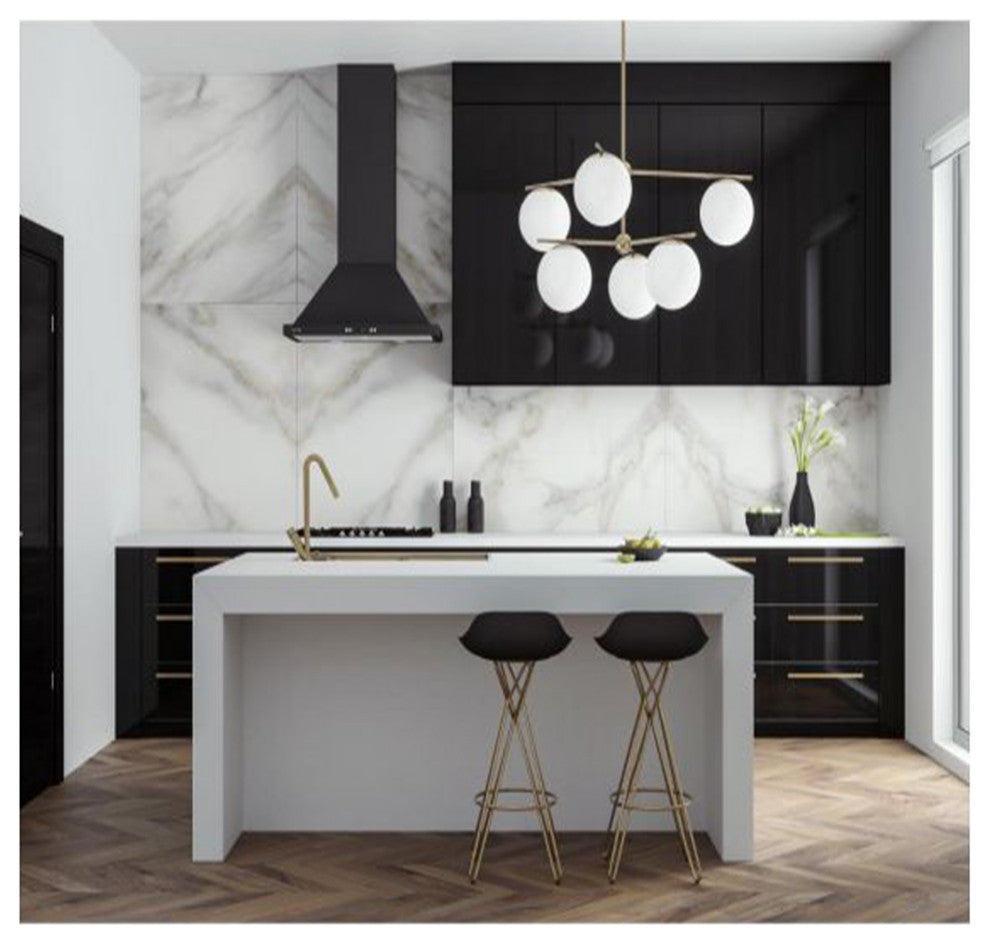 CAVALIERE 30" Wall Mounted Range Hood 900 CFM Black Finish LED