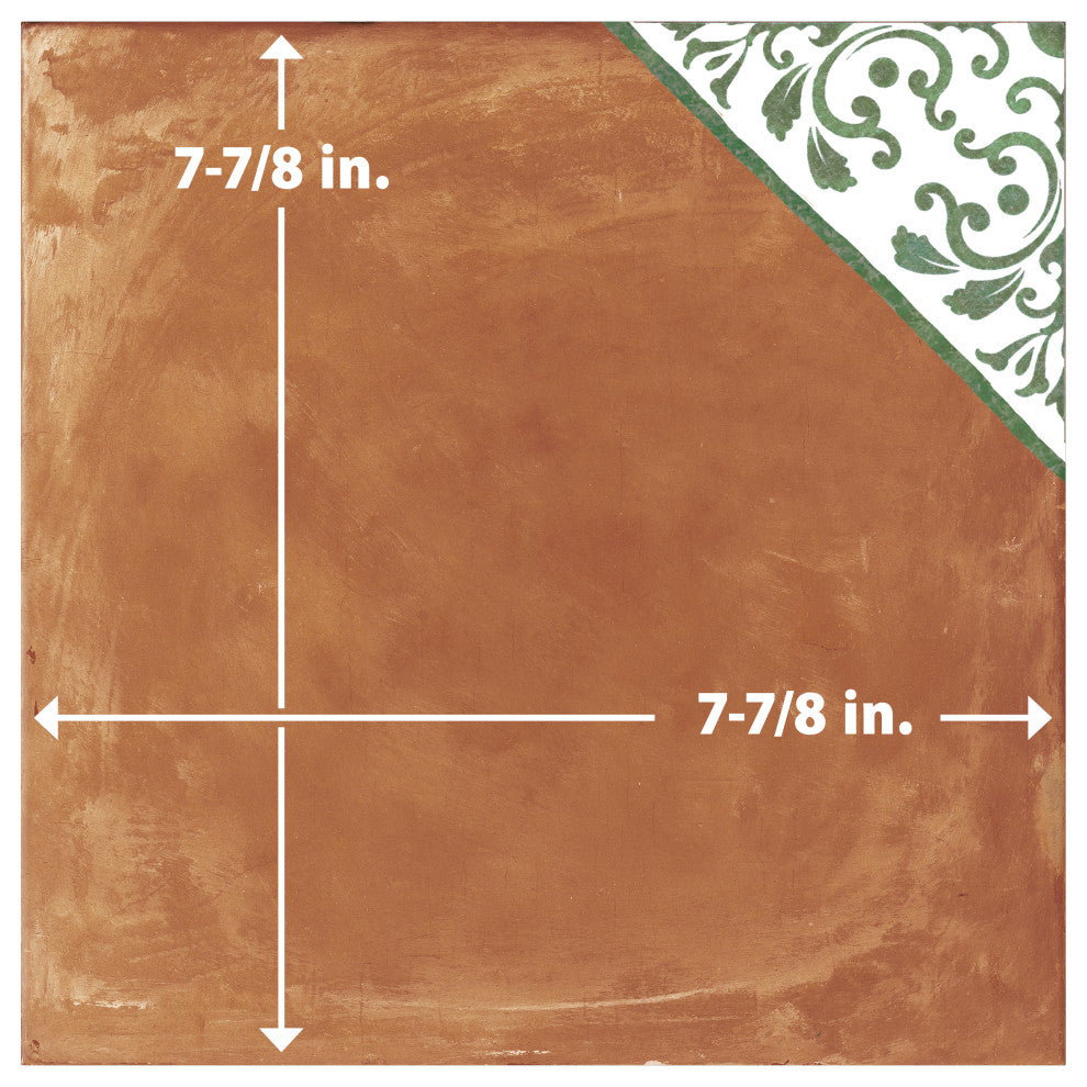 Sentier des Ocres Deco Green Porcelain Floor and Wall Tile