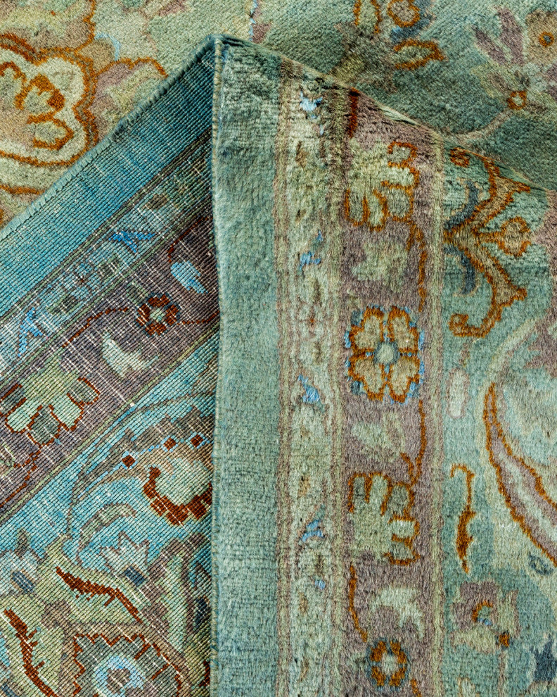Fine Vibrance, One-of-a-Kind Hand-Knotted Area Rug Blue, 9' 2" x 12' 6"