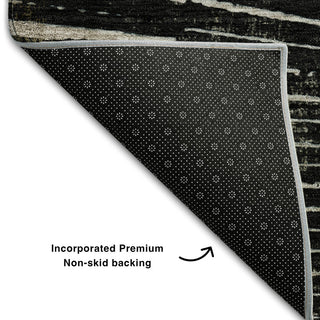 Premium Machine Washable Mayfield AMF542 Black 9' x 12' Rug