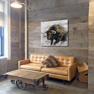 "Wall Street Bull Hand Painted" Canvas Artwork, 40"x40"