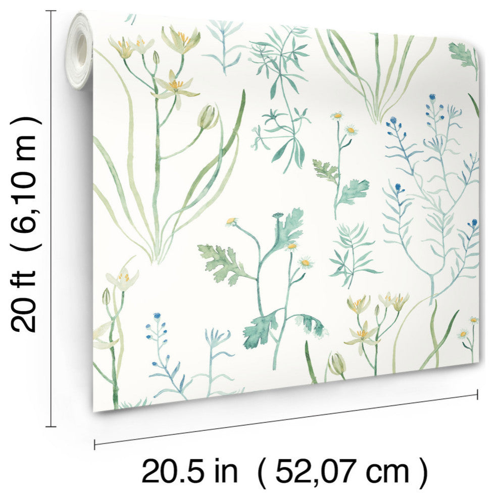 Blue Alpine Botanical Peel & Stick Wallpaper