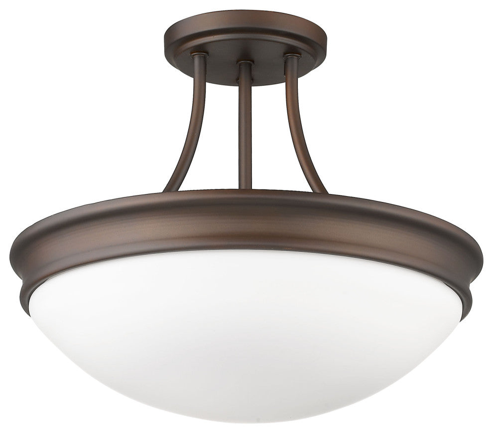 3 Light Retro Modern 14" W x 12" H Semi-Flush Ceiling Mount Lighting Fixture
