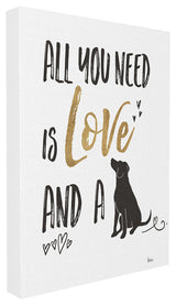 Dog Lover Typography, 24"x30", Stretched Canvas Wall Art