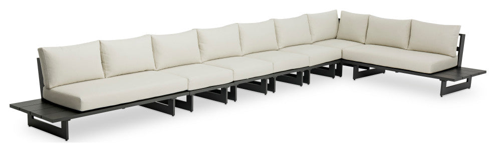 Maldives Cream Water Resistant Fabric Outdoor Patio Modular Sectional
