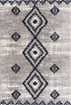 8"x11" Gray and Navy Boho Chic Area Rug