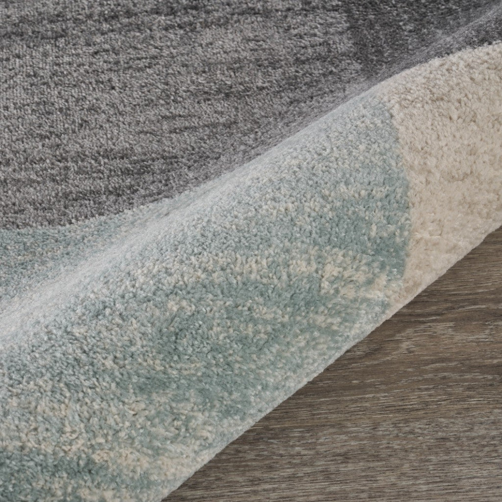 8" x 10" Beige and Black Modern Blocks Area Rug