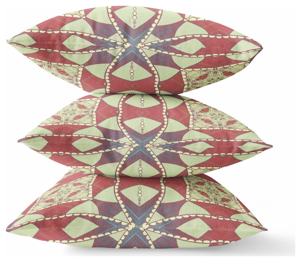 18" Muted Magenta Cosmic Circle Boho Suede Throw Pillow