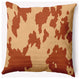 20" x 20" Moo Print Indoor/Outdoor Polyester Throw Pillow, Sienna