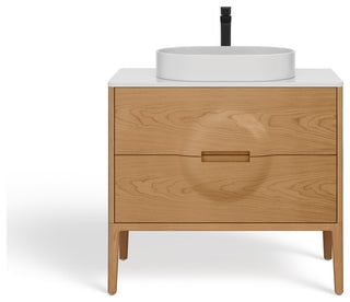 The Ethel Bathroom Vanity, Oak, 36", Single Sink, Freestanding