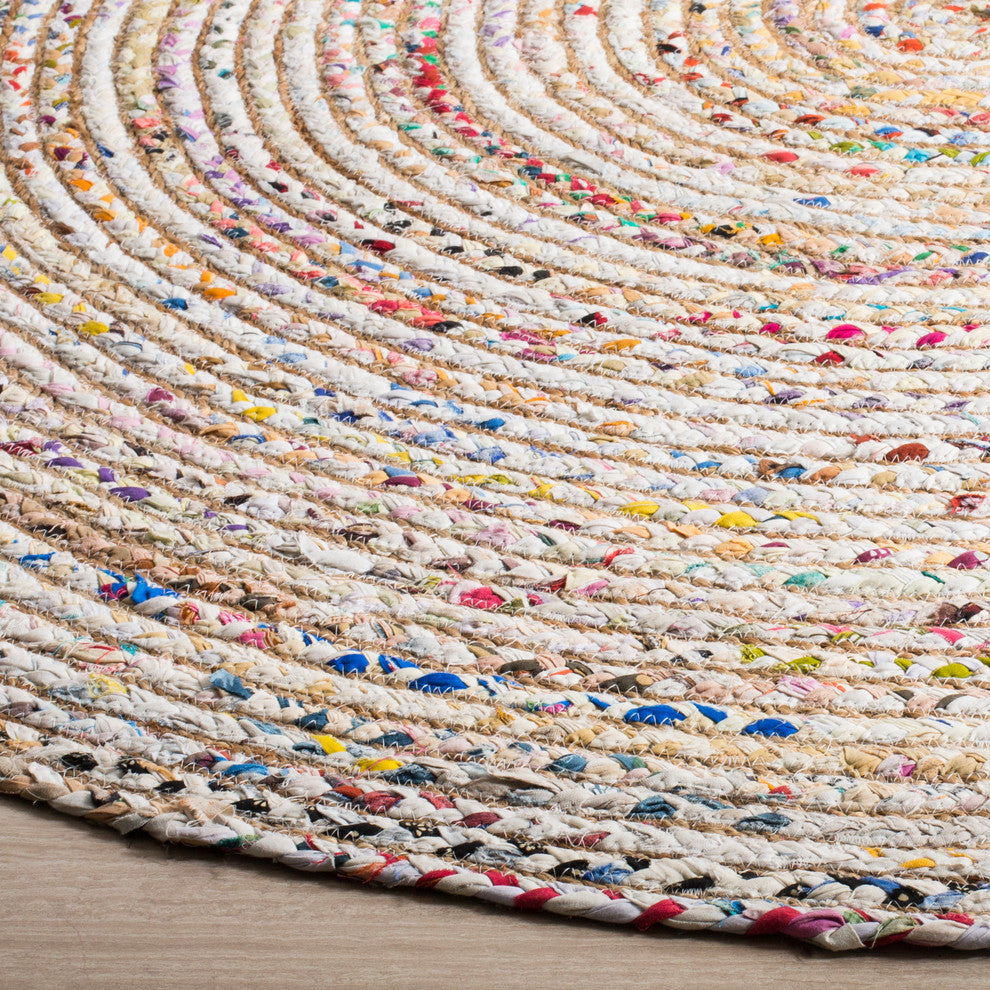 Safavieh Cape Cod Collection CAP202 Rug, Beige/Multi, 7' Round