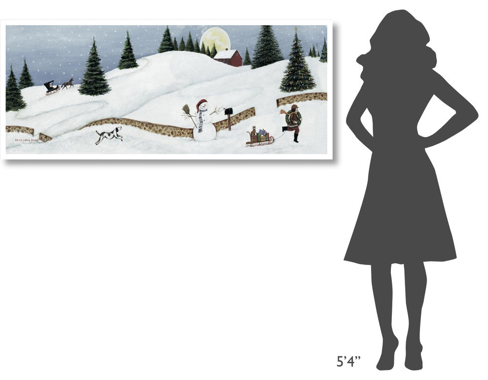 "Christmas Valley Snowman Crop" Print by David Carter Brown, 62"x26"