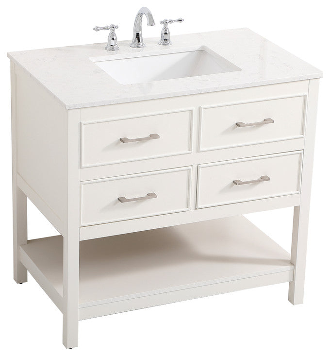 Home Living 36" Single Bathroom Vanity, White
