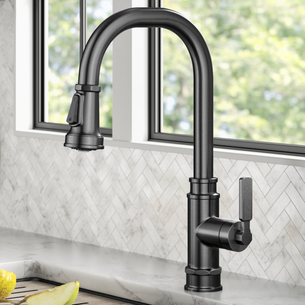 Sellette Pull-Down Kitchen Faucet, Spot Free Black Stainless, Model Kpf-4101sfsb