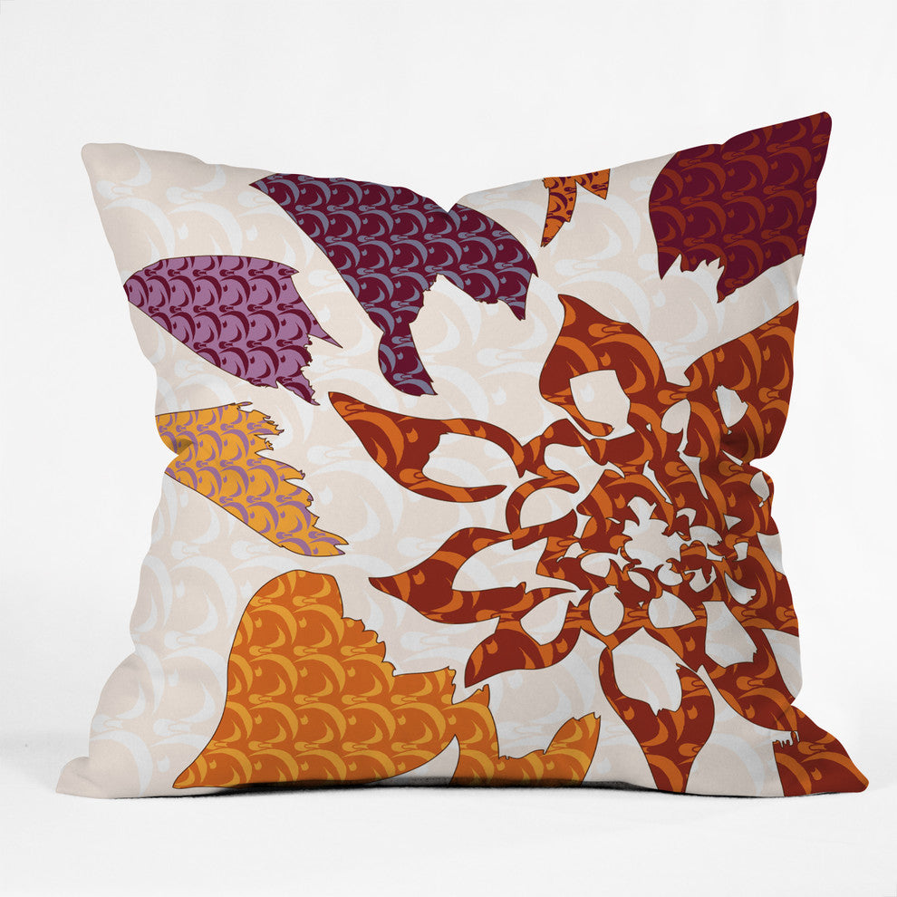 Deny Designs Karen Harris Constance In Orange Blossom Outdoor Throw Pillow