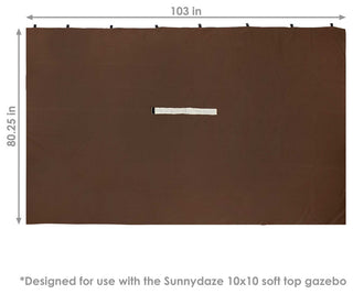 Sunnydaze 10'x10' Gazebo 4-Piece Polyester Sidewall Set, Brown