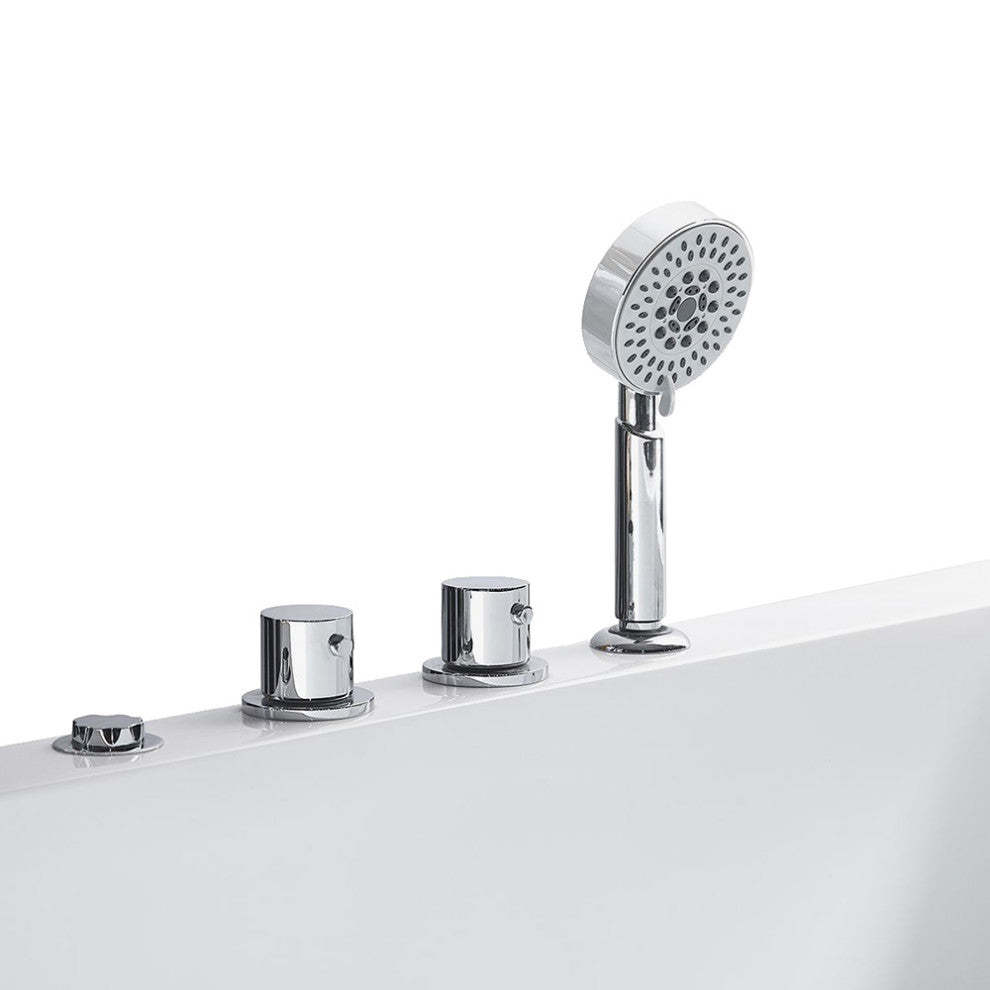 ARIEL Platinum 59" Right Drain Rectangular Alcove Whirlpool Bathtub