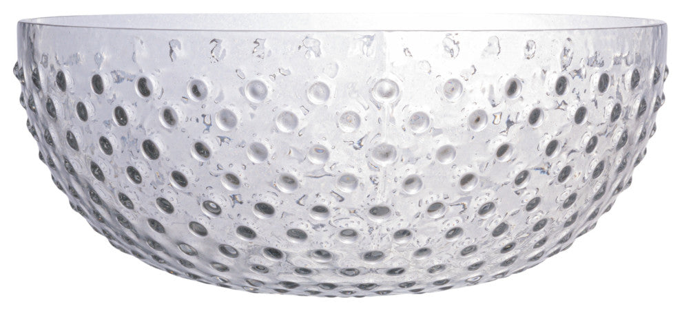 Round Glass Hobnail Serving Bowl, Clear