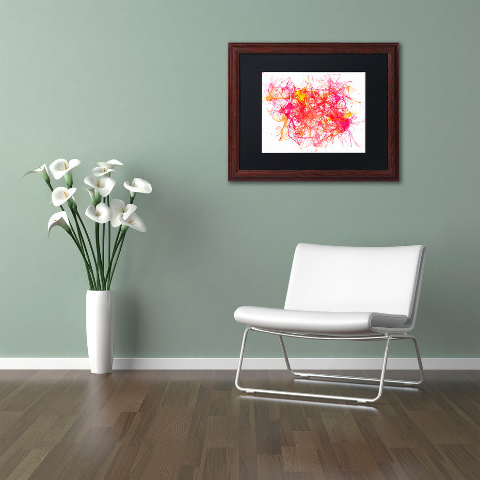 Hello Angel ''Splatters 2'' Art, Wood Frame, Black Mat, 14x11