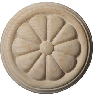 4 1/4"W x 4 1/4"H x 5/8"P Reese Rosette, Alder