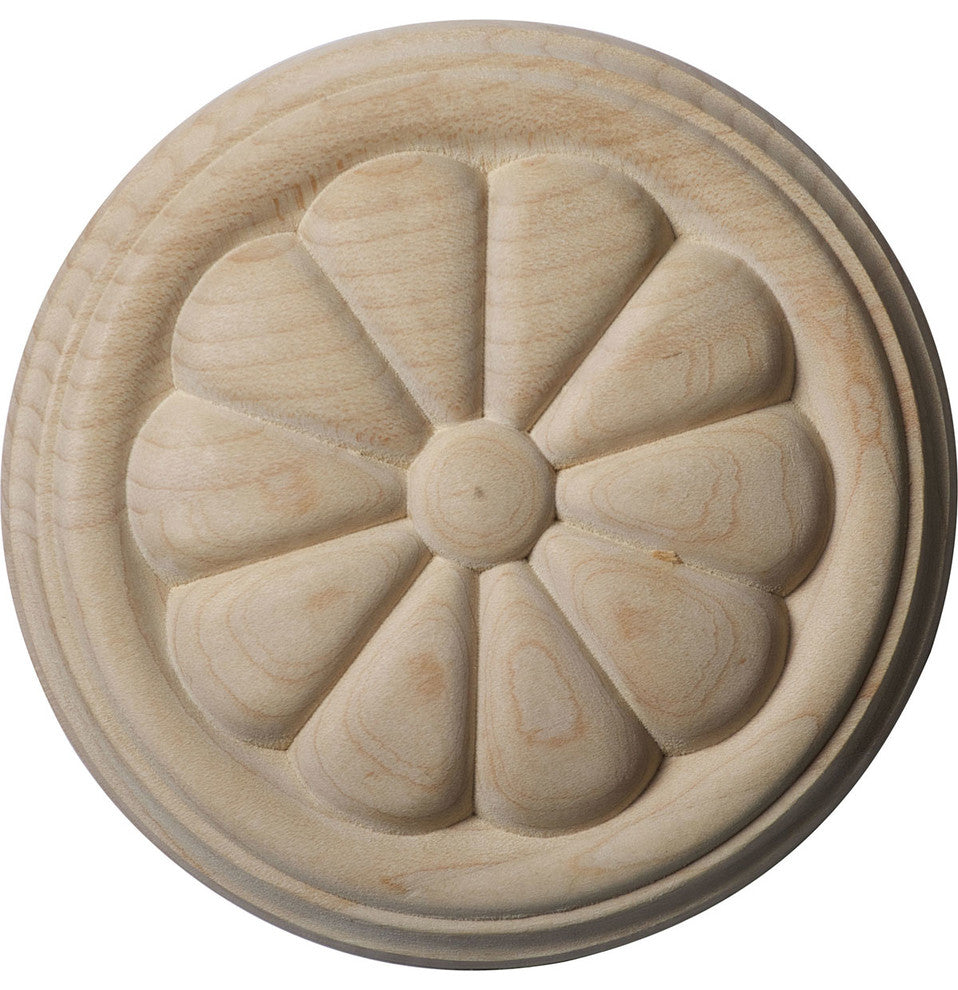 4 1/4"W x 4 1/4"H x 5/8"P Reese Rosette, Alder
