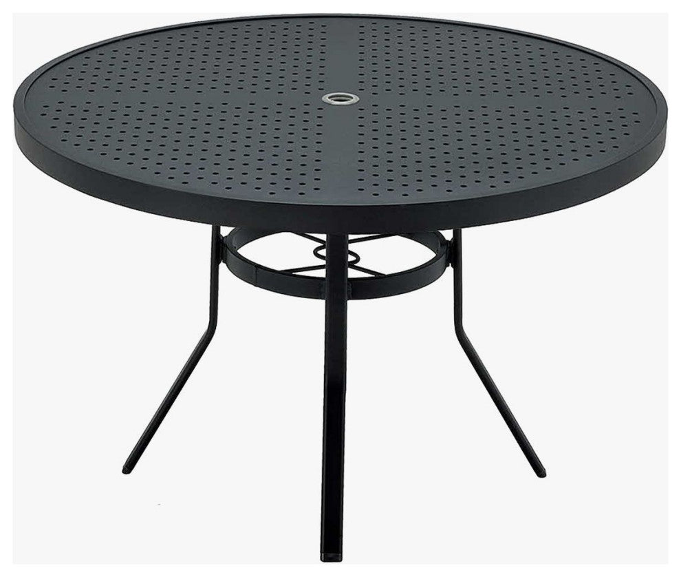 Polaris 48" Stamped Aluminum Top/Base, Weathered Teak