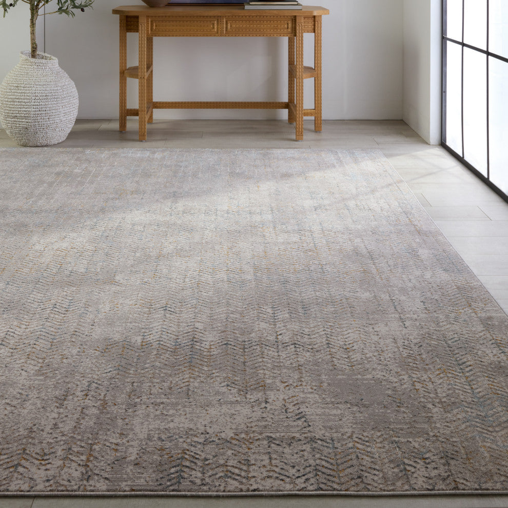 Vibe by Jaipur Living Sylvana Trellis Gray/ Blue Area Rug 5'3"X8'