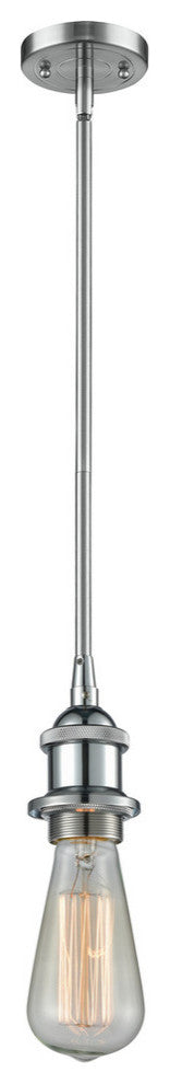 1-Light Dimmable LED Bare Bulb 4.5" Pendant, Polished Chrome