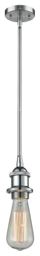 1-Light Dimmable LED Bare Bulb 4.5" Pendant, Polished Chrome