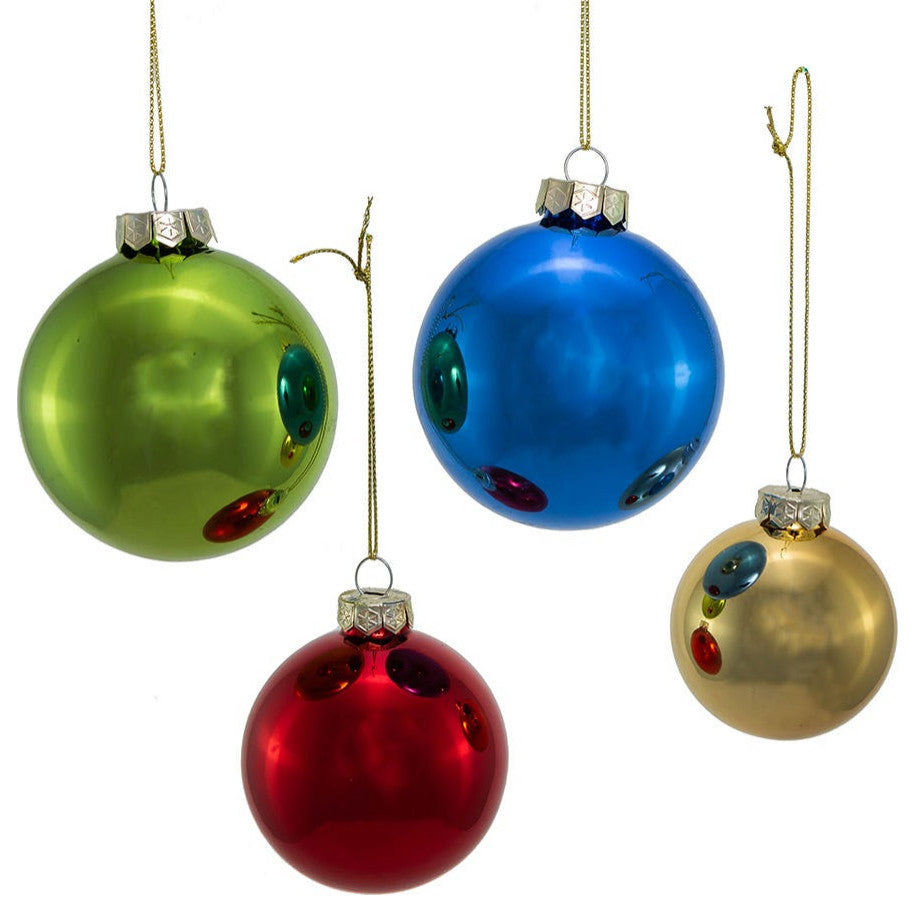 60-80MM Shiny Multi-Color Glass Ball Ornaments, 20-Piece Set