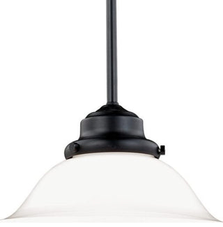 Huntley 12-in Pendant Milk Glass Oil Rubbed Bronze