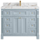 Paris 42" Single Sink Bathroom Vanity, Blue Heather 2" Viola Brown