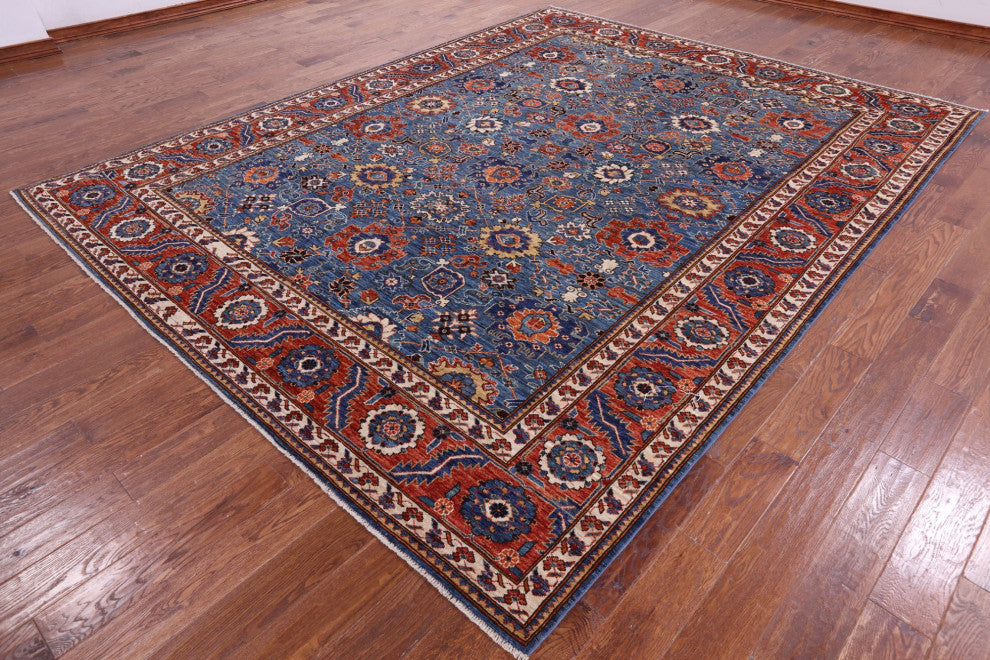 Persian Fine Serapi Hand-Knotted Wool Rug 9' 2" X 11' 9" - Q9941