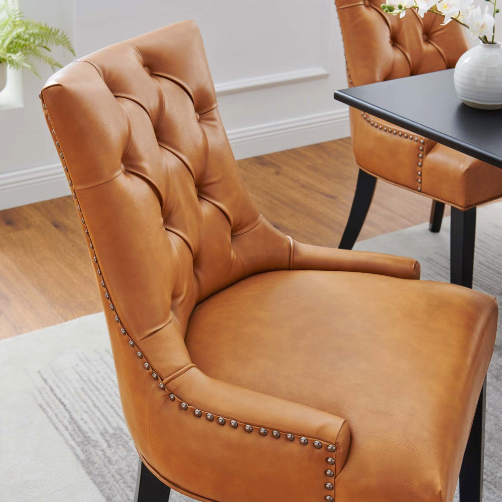 Reggent Faux Leather Dining Chair, Tan