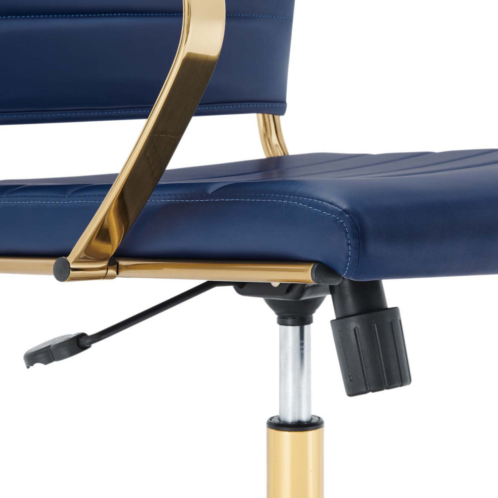 Jive Gold Stainless Steel Highback Office Chair, Gold Navy