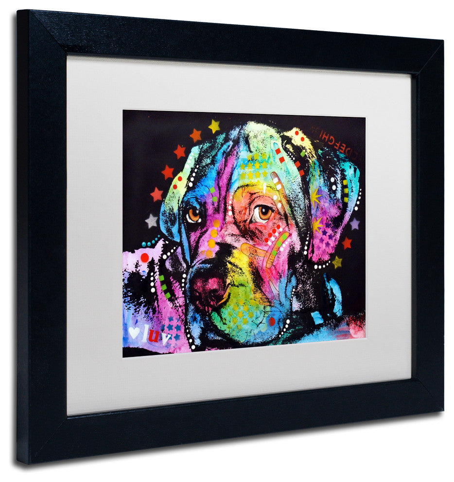 Dean Russo 'Young Mastiff' Framed Art, Black Frame, 11"x14", White Matte