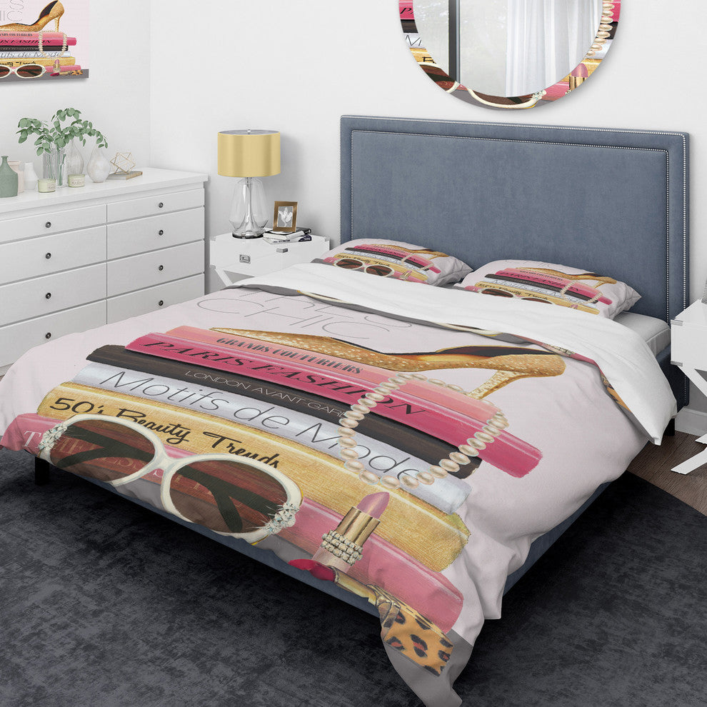 Paris Style Ii Gold and Black Tres Chic Duvet Cover Set, Twin