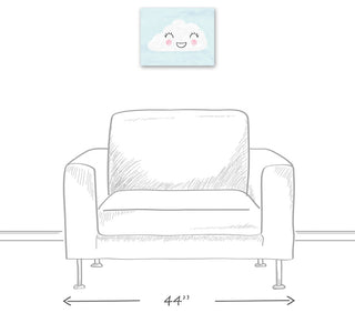 Happy Cloud In Blue Sky 14x11 Canvas Wall Art