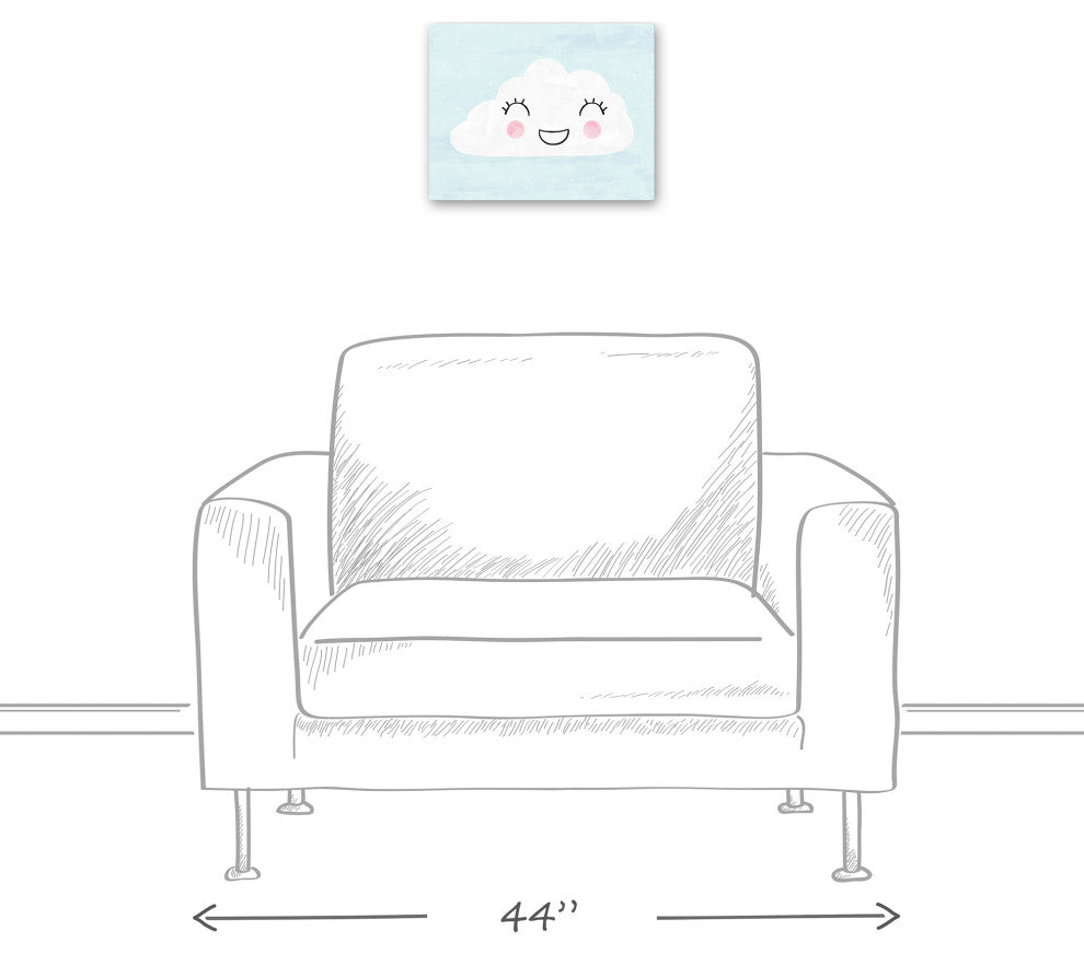 Happy Cloud In Blue Sky 14x11 Canvas Wall Art