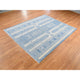 Medium Sapphire Blue, Pure Wool, Fine Peshawar Hand Knotted Rug, 7'10"x9'8"