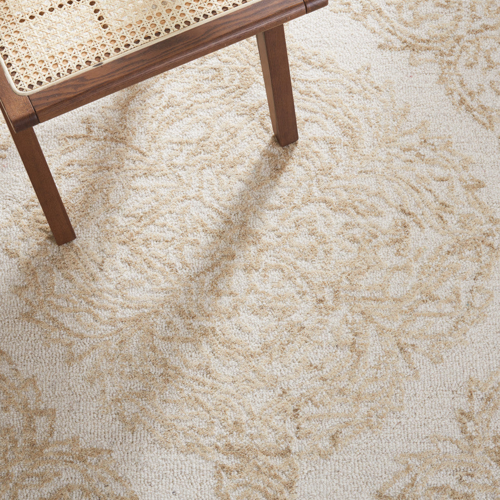 Safavieh Couture Abstract Collection, ABT346 Rug, Ivory/Beige, 6' Square