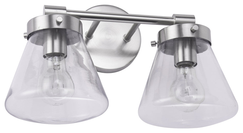2-light Modern Farmhouse Nickel Vanity Light Wall Sconce