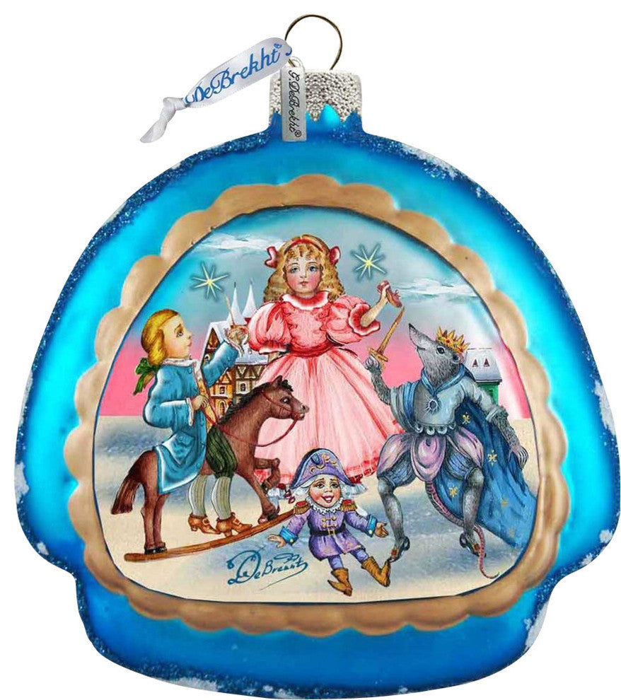Hand Painted Nutcracker Rainbow Glass Scenic Ornament
