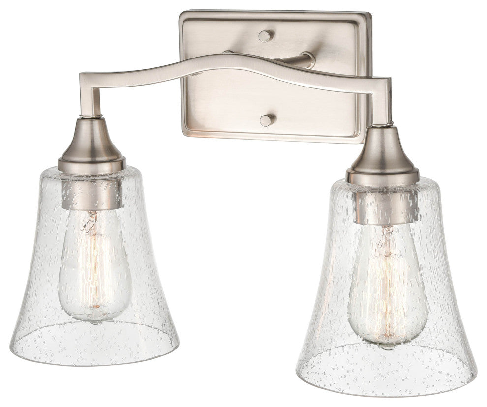 2 Light 15.75" Brushed Nickel Vanity Light
