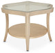 Malibu Crest Glass Cocktail Table - Chardonnay