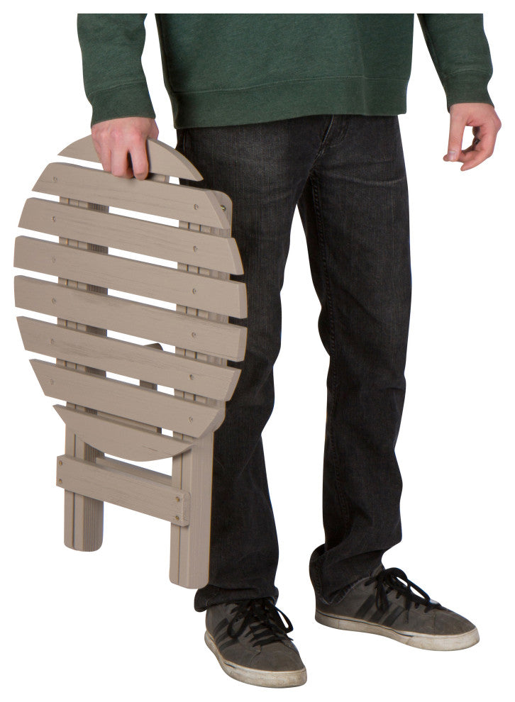 Shine Company 4118GS Adirondack Round Folding Table Hydro-Tex Finish, Graystone