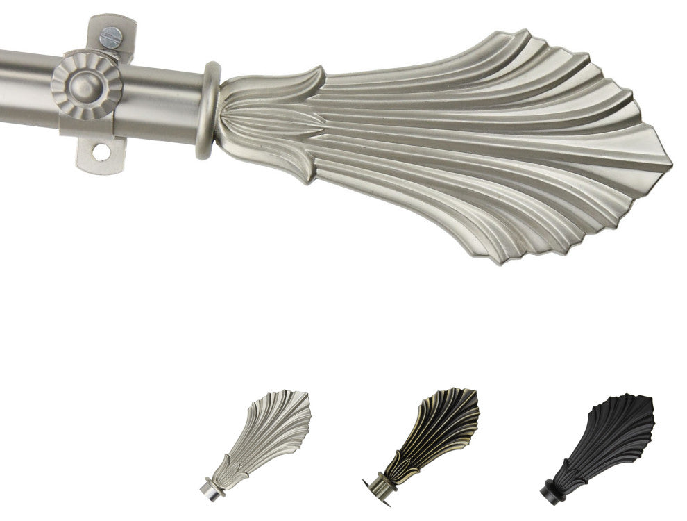 Emen 13/16" Diameter Curtain Rod, Satin Nickel, 18-28"