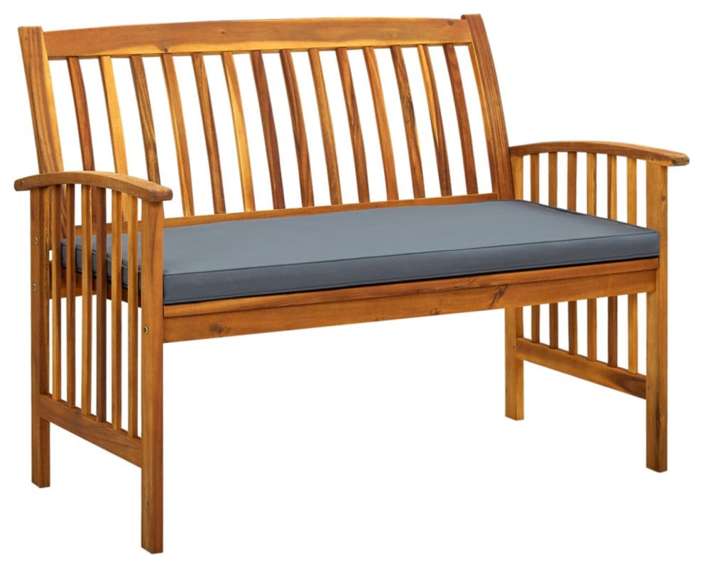Vidaxl Garden Bench With Cushion 46.9" Solid Acacia Wood